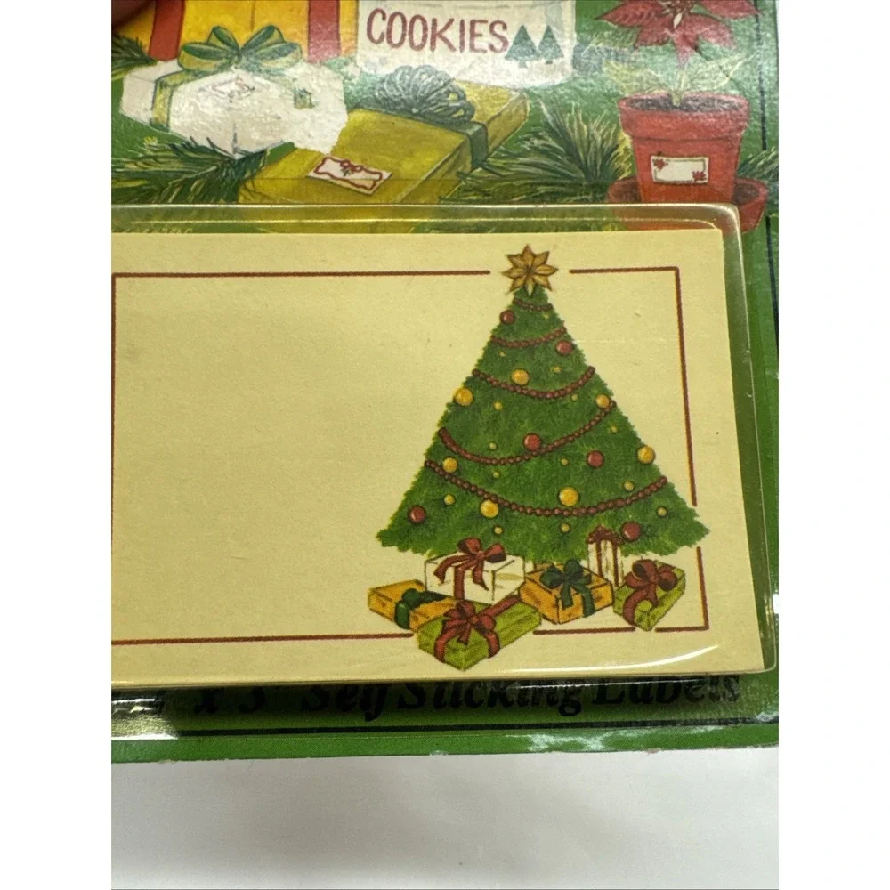 Vintage Conimar Holiday Labels Xmas Tree NOS Self sticking 24 2